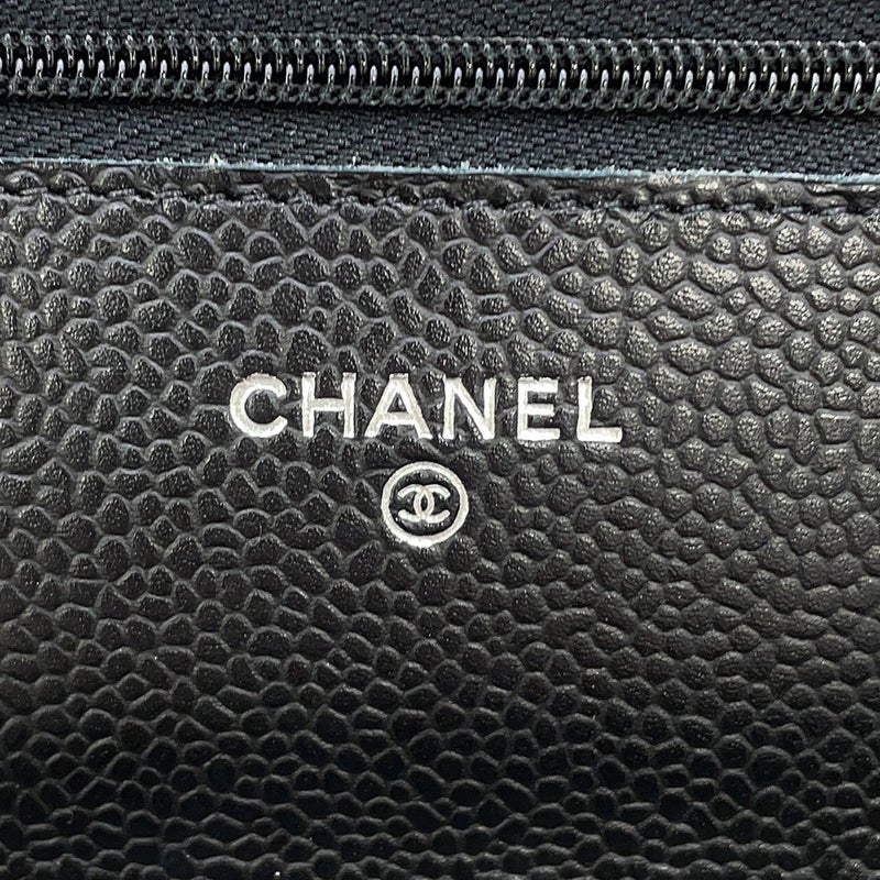 シャネル チェーンウォレット クラシック マトラッセ ココマーク キャビアスキン AP0250 CHANEL 財布 黒
