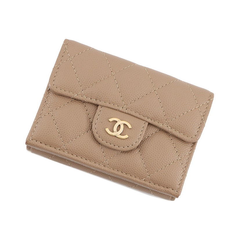 シャネル 三つ折り財布 マトラッセ ココマーク クラシック スモール フラップ ウォレット キャビアスキン AP0230 CHANEL