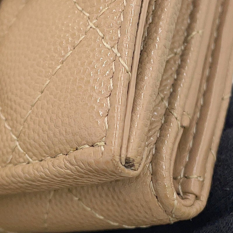 シャネル 三つ折り財布 マトラッセ ココマーク クラシック スモール フラップ ウォレット キャビアスキン AP0230 CHANEL