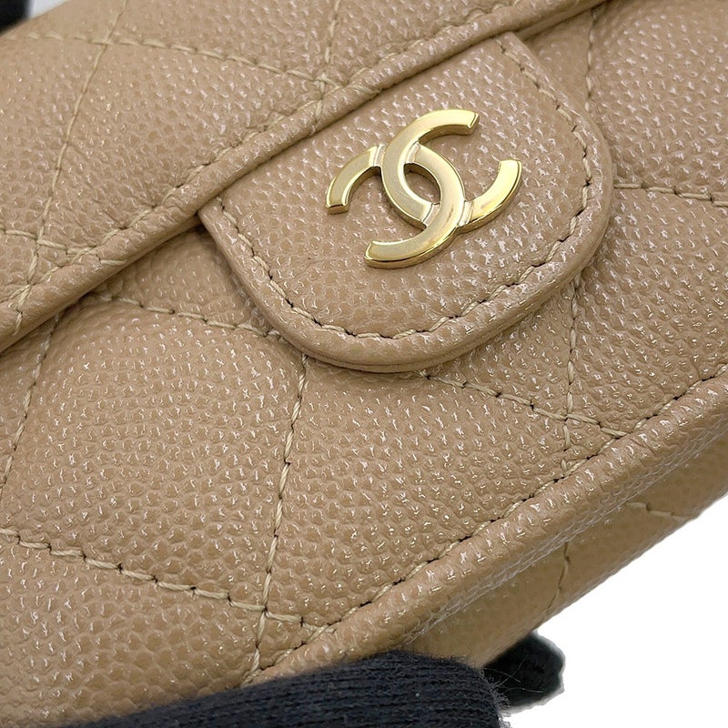 シャネル 三つ折り財布 マトラッセ ココマーク クラシック スモール フラップ ウォレット キャビアスキン AP0230 CHANEL