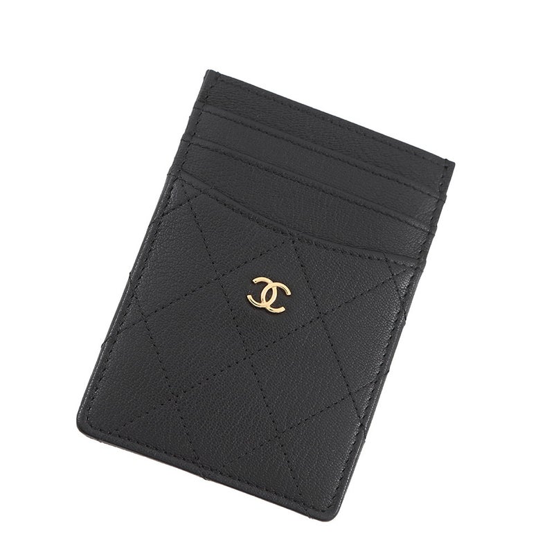 シャネル カードケース マトラッセ ココマーク 縦型カードケース カーフレザー AP4950 CHANEL 定期入れ 黒