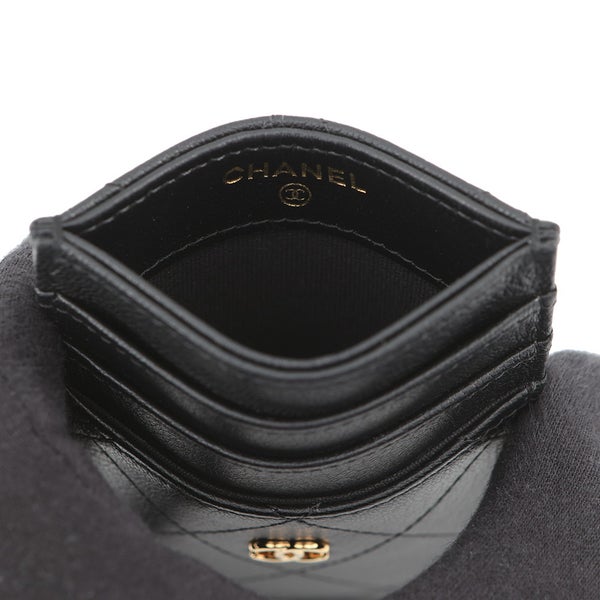 シャネル カードケース マトラッセ ココマーク 縦型カードケース カーフレザー AP4950 CHANEL 定期入れ 黒
