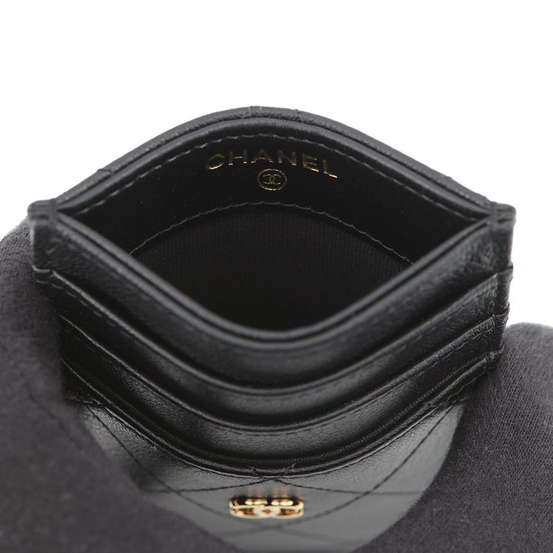 シャネル カードケース マトラッセ ココマーク 縦型カードケース カーフレザー AP4950 CHANEL 定期入れ 黒