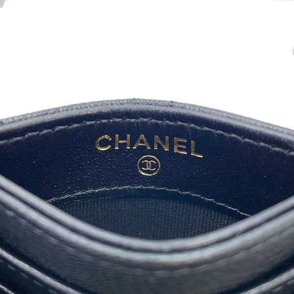 シャネル カードケース マトラッセ ココマーク 縦型カードケース カーフレザー AP4950 CHANEL 定期入れ 黒