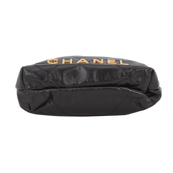 シャネル ハンドバッグ CHANEL 22 ミニ ココマーク シャイニーカーフレザー AS3980 CHANEL 2way 黒