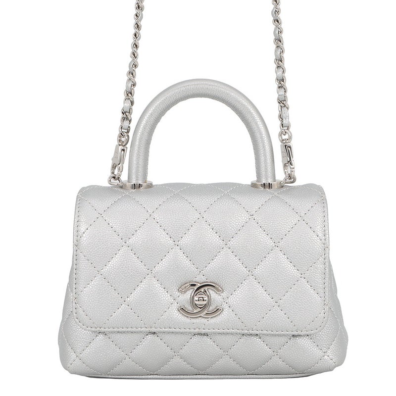 シャネル ハンドバッグ ココマーク マトラッセ ココハンドル XXS キャビアスキン AS2215 CHANEL 2way