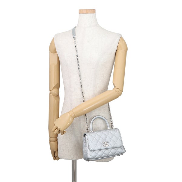 シャネル ハンドバッグ ココマーク マトラッセ ココハンドル XXS キャビアスキン AS2215 CHANEL 2way