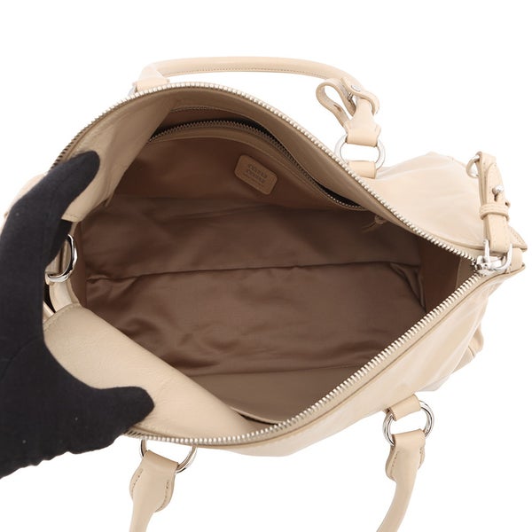 ミュウミュウ ハンドバッグ カーフレザー 5BA328 Miu Miu 2way ベージュ