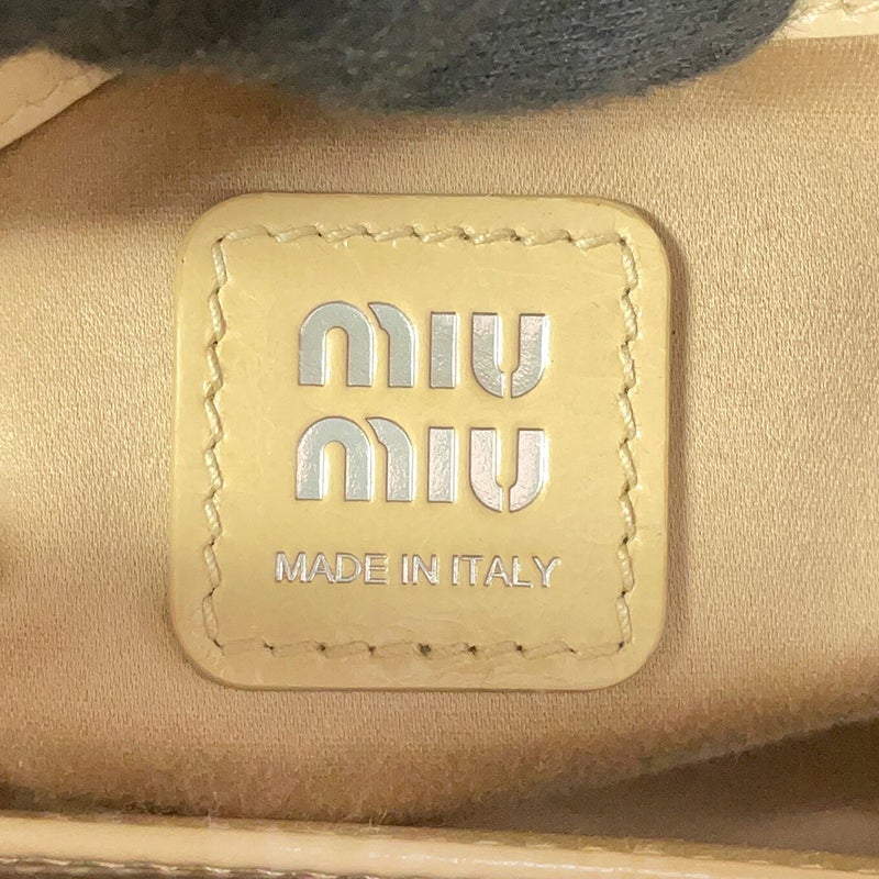 ミュウミュウ ハンドバッグ カーフレザー 5BA328 Miu Miu 2way ベージュ