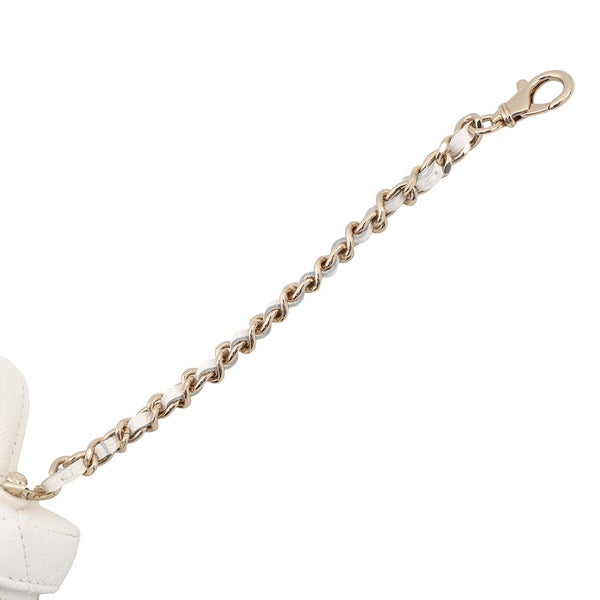 シャネル バッグチャーム ココマーク マトラッセ クラシック ミニバッグ チャーム キャビアスキン AP4897 CHANEL 小物入れ 白