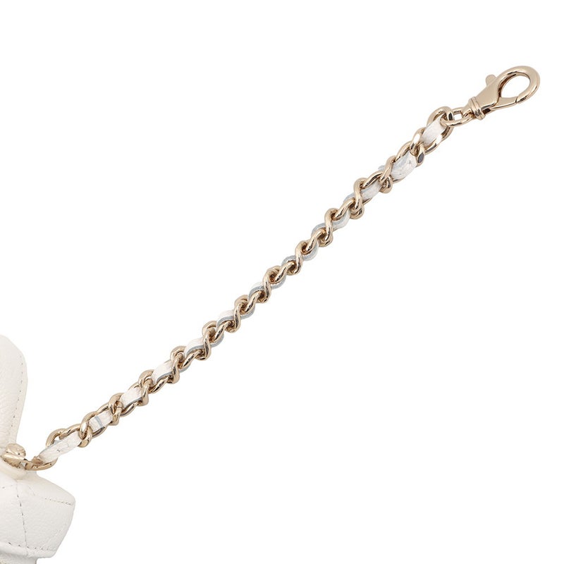 シャネル バッグチャーム ココマーク マトラッセ クラシック ミニバッグ チャーム キャビアスキン AP4897 CHANEL 小物入れ 白