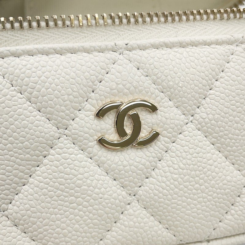 シャネル バッグチャーム ココマーク マトラッセ クラシック ミニバッグ チャーム キャビアスキン AP4897 CHANEL 小物入れ 白