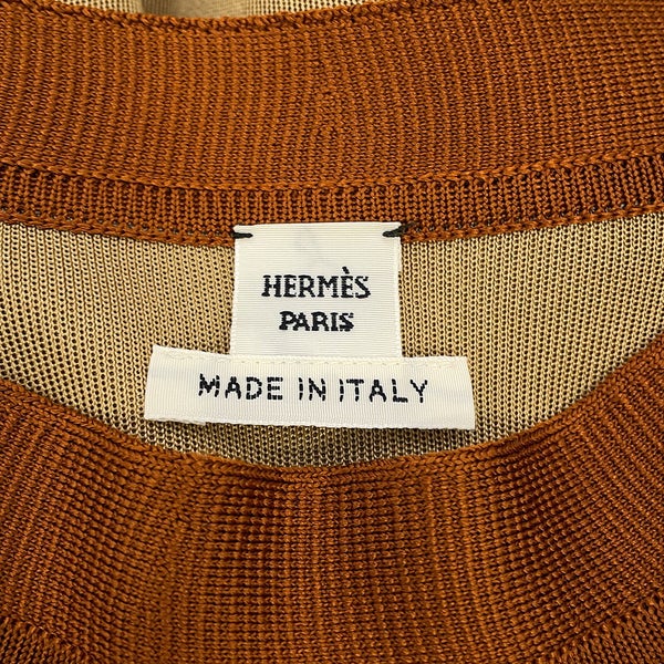 エルメス ワンピース ツイルレーヌ ワンピース Panoplie Tout Cuir シルク レディースサイズ40 HERMES トップス