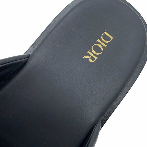 クリスチャン・ディオール サンダル オブリーク ビーズ レザー メンズサイズ41 1/2 3SV097ZCC Dior トロッター スリッパ 靴 黒