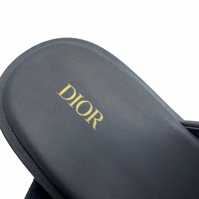クリスチャン・ディオール サンダル オブリーク ビーズ レザー メンズサイズ41 1/2 3SV097ZCC Dior トロッター スリッパ 靴 黒