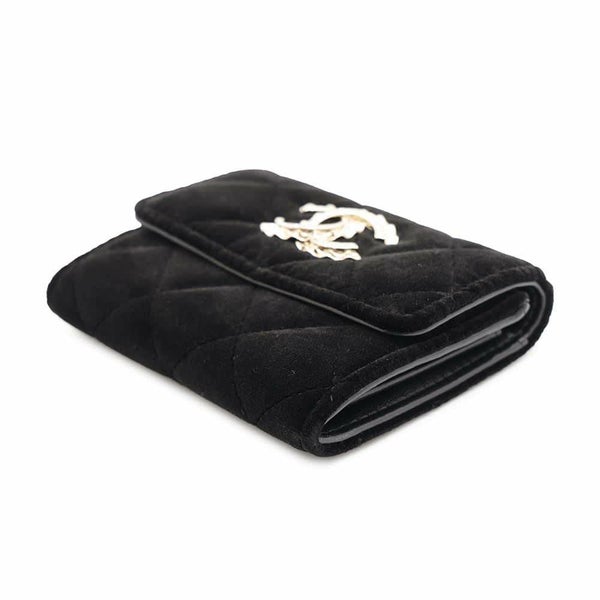 シャネル コインケース マトラッセ ココマーク ベロア ラインストーン CHANEL 財布 黒 ノベルティ