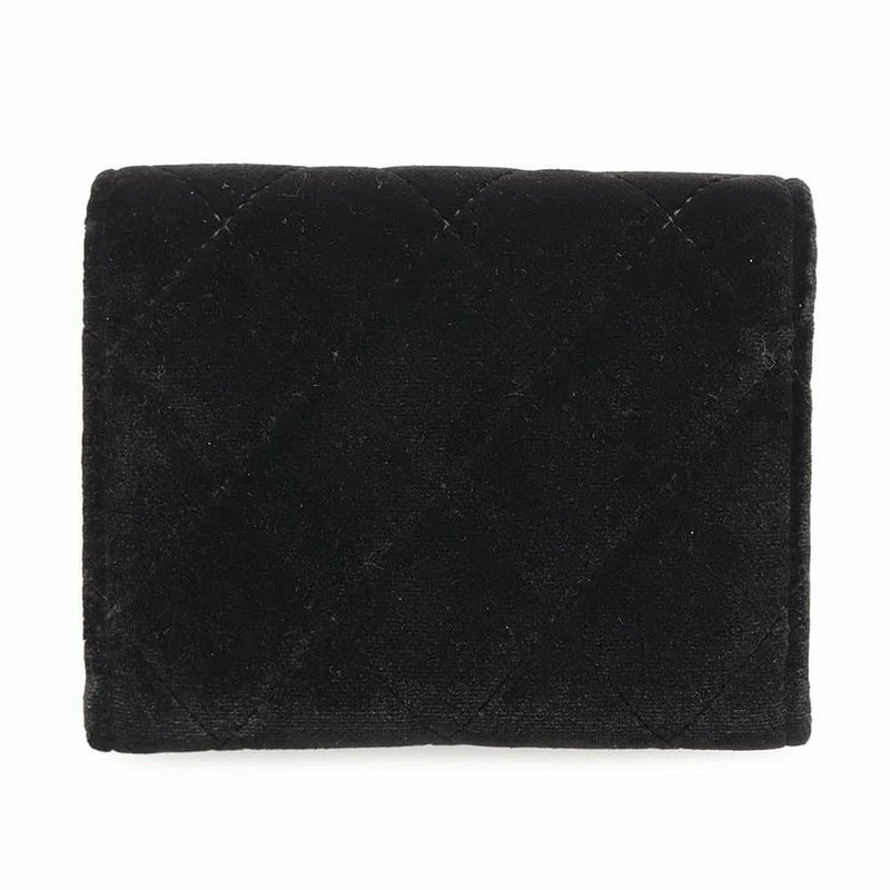 シャネル コインケース マトラッセ ココマーク ベロア ラインストーン CHANEL 財布 黒 ノベルティ