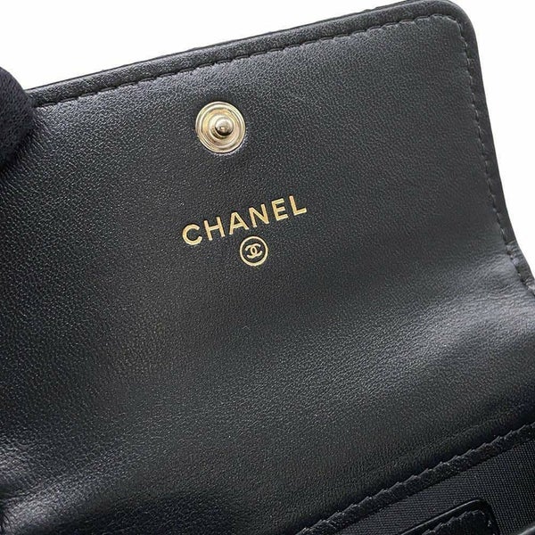 シャネル コインケース マトラッセ ココマーク ベロア ラインストーン CHANEL 財布 黒 ノベルティ
