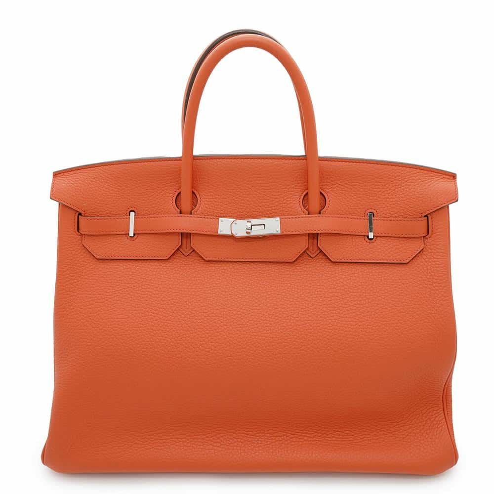Hermès オレンジ箱　バーキン40、オータクロア40用　箱のみ エルメス バーキン40 オレンジポピー/シルバー金具 トリヨンクレマンス