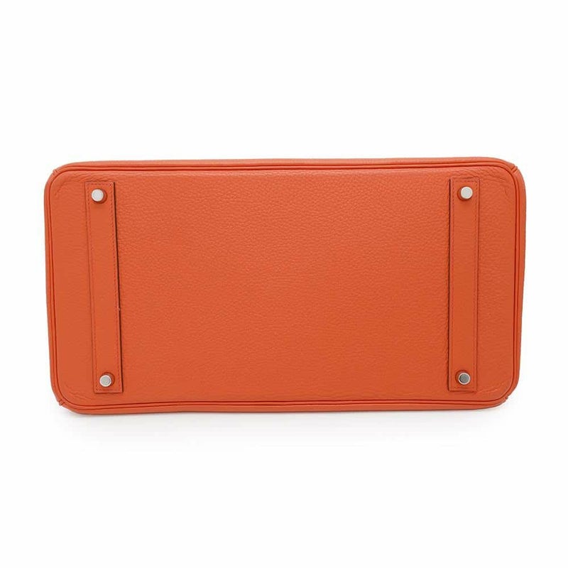 エルメス バーキン40 オレンジポピー/シルバー金具 トリヨンクレマンス T刻印 HERMES Birkin ハンドバッグ