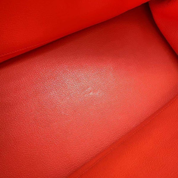 エルメス バーキン40 オレンジポピー/シルバー金具 トリヨンクレマンス T刻印 HERMES Birkin ハンドバッグ