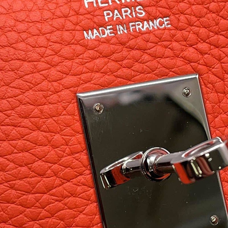 エルメス バーキン40 オレンジポピー/シルバー金具 トリヨンクレマンス T刻印 HERMES Birkin ハンドバッグ