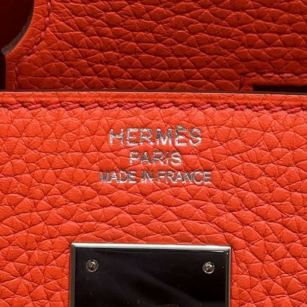 エルメス バーキン40 オレンジポピー/シルバー金具 トリヨンクレマンス T刻印 HERMES Birkin ハンドバッグ