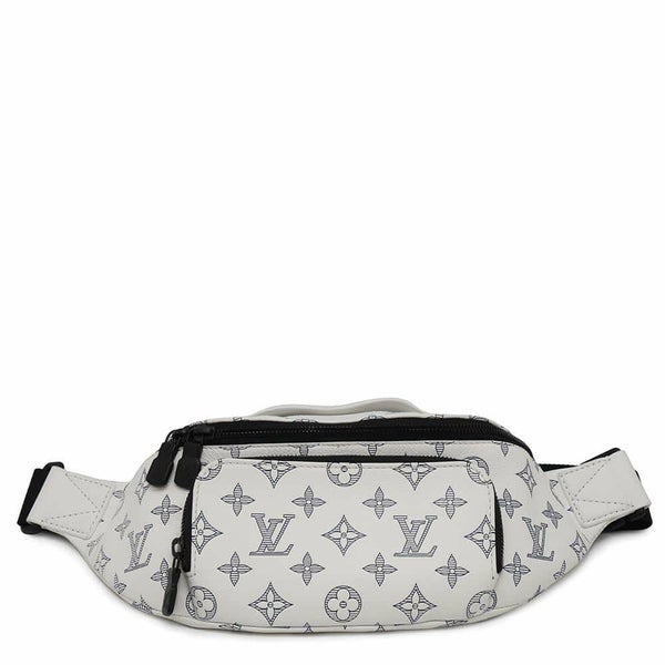 ルイヴィトン ボディバッグ モノグラム・シャドウ ラッシュ・バムバッグ M25227 LOUIS VUITTON ウエストバッグ 白