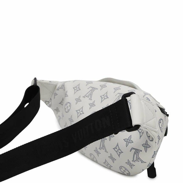 ルイヴィトン ボディバッグ モノグラム・シャドウ ラッシュ・バムバッグ M25227 LOUIS VUITTON ウエストバッグ 白