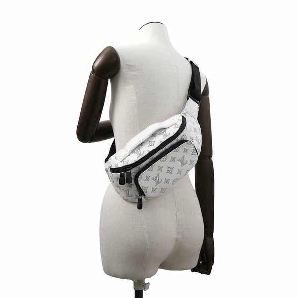 ルイヴィトン ボディバッグ モノグラム・シャドウ ラッシュ・バムバッグ M25227 LOUIS VUITTON ウエストバッグ 白