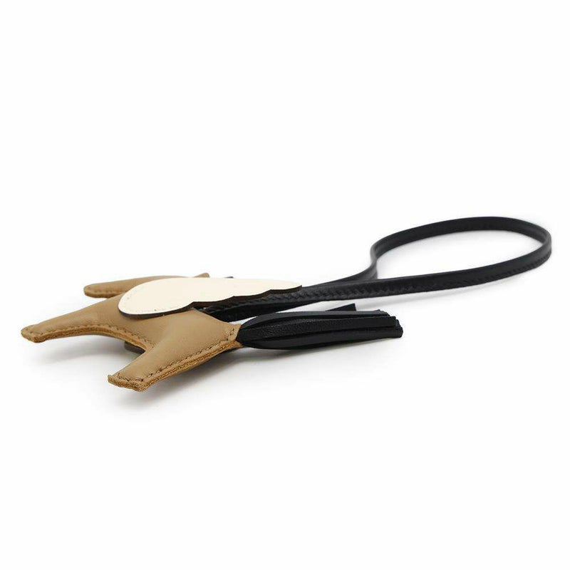 エルメス バッグチャーム ロデオPM ペガサス チャイ/ナタ/ブラック ラムスキン Z刻印