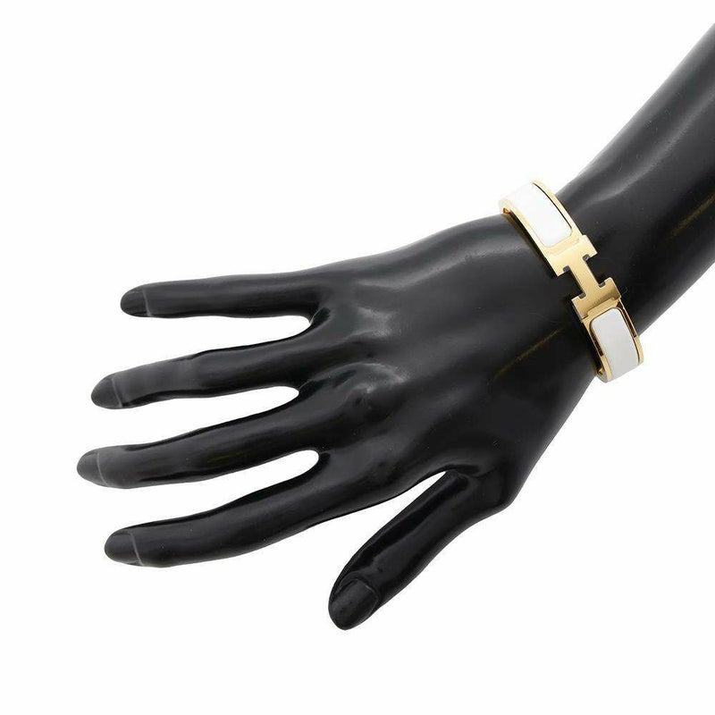エルメス ブレスレット クリック H クリッククラックPM ホワイト/ゴールド金具 HERMES アクセサリー