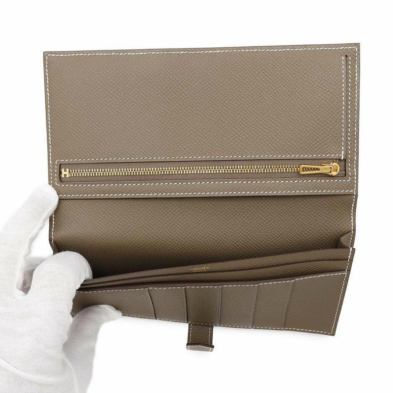 エルメス 長財布 ベアンスフレ エトゥープ/ゴールド金具 エプソン W刻印 HERMES 財布