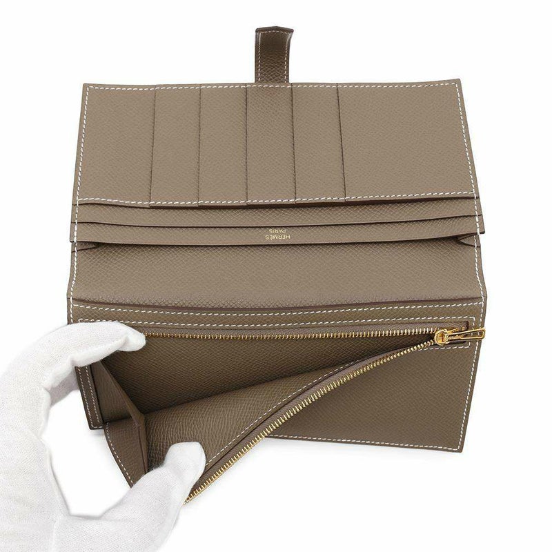 エルメス 長財布 ベアンスフレ エトゥープ/ゴールド金具 エプソン W刻印 HERMES 財布