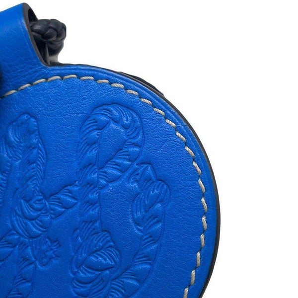 エルメス キーホルダー Hタトゥアージュ ブルーイドラ/シルバー金具 レザー HERMES チャーム