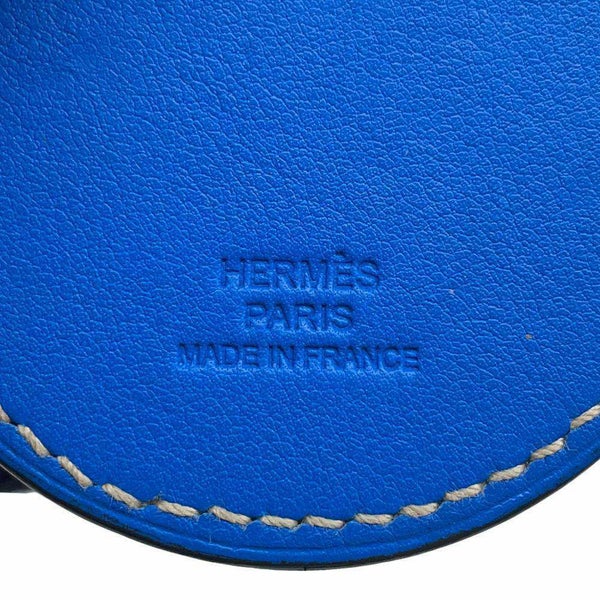 エルメス キーホルダー Hタトゥアージュ ブルーイドラ/シルバー金具 レザー HERMES チャーム