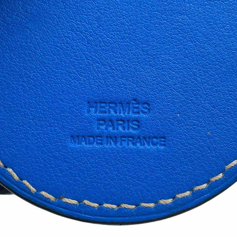 エルメス キーホルダー Hタトゥアージュ ブルーイドラ/シルバー金具 レザー HERMES チャーム