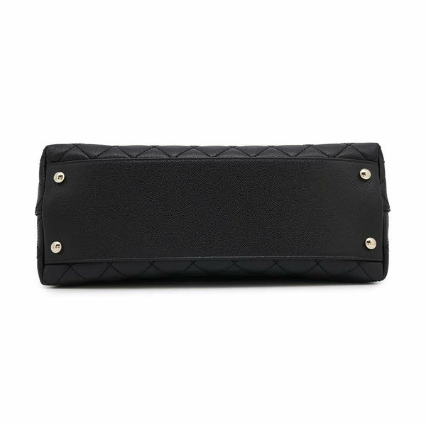 シャネル ハンドバッグ マトラッセ ココマーク フラップ キャビアスキン A92991 2way 黒