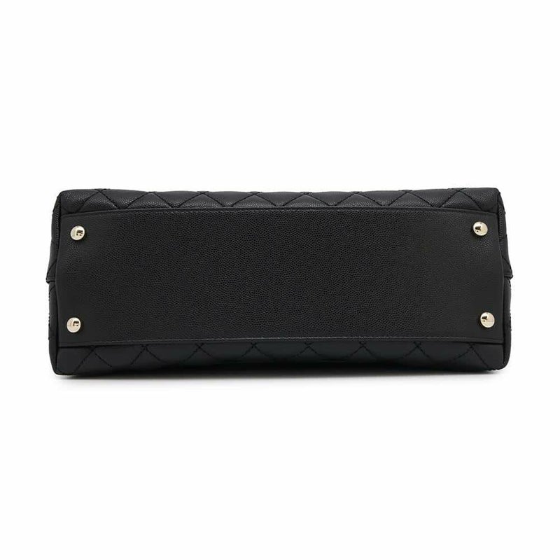 シャネル ハンドバッグ マトラッセ ココマーク フラップ キャビアスキン A92991 2way 黒