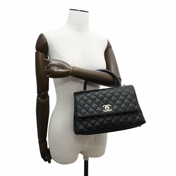 シャネル ハンドバッグ マトラッセ ココマーク フラップ キャビアスキン A92991 2way 黒