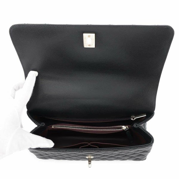 シャネル ハンドバッグ マトラッセ ココマーク フラップ キャビアスキン A92991 2way 黒