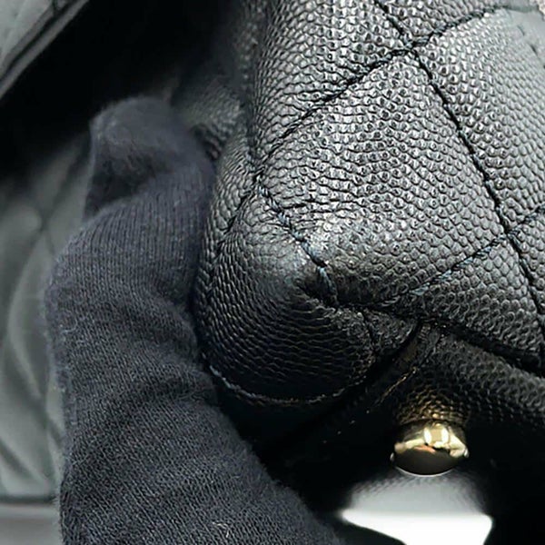 シャネル ハンドバッグ マトラッセ ココマーク フラップ キャビアスキン A92991 2way 黒