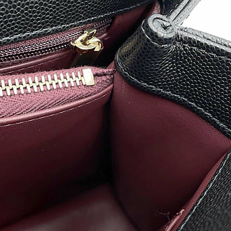 シャネル ハンドバッグ マトラッセ ココマーク フラップ キャビアスキン A92991 2way 黒