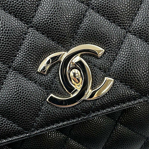 シャネル ハンドバッグ マトラッセ ココマーク フラップ キャビアスキン A92991 2way 黒
