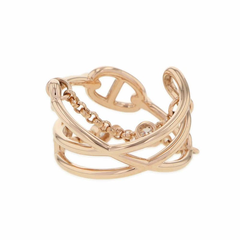 エルメス リング シェーヌダンクル カオスMM ダイヤモンド 3P 0.22ct K18PGピンクゴールド リングサイズ54 指輪