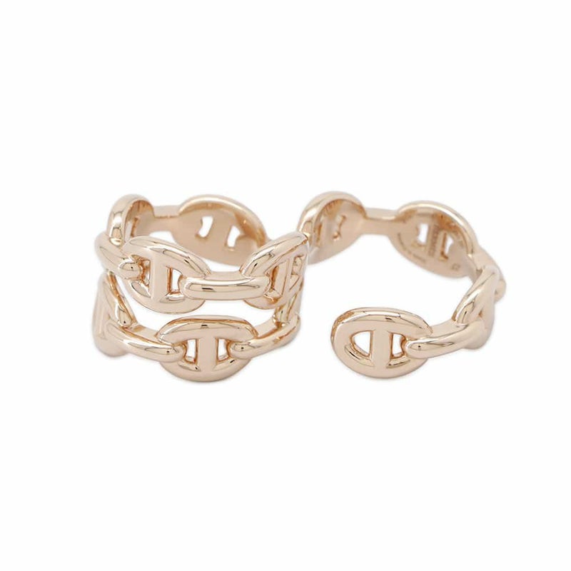 エルメス リング シェーヌダンクル  アンシェネ ダブルリング K18PGピンクゴールド リングサイズ50 HERMES 指輪