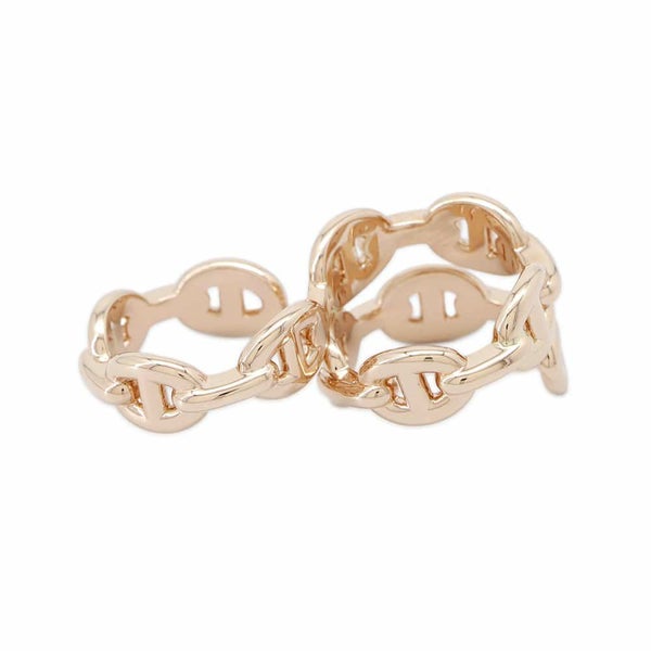 エルメス リング シェーヌダンクル  アンシェネ ダブルリング K18PGピンクゴールド リングサイズ50 HERMES 指輪