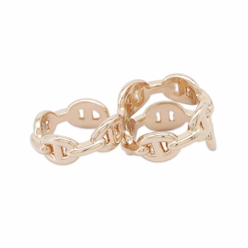 エルメス リング シェーヌダンクル  アンシェネ ダブルリング K18PGピンクゴールド リングサイズ50 HERMES 指輪