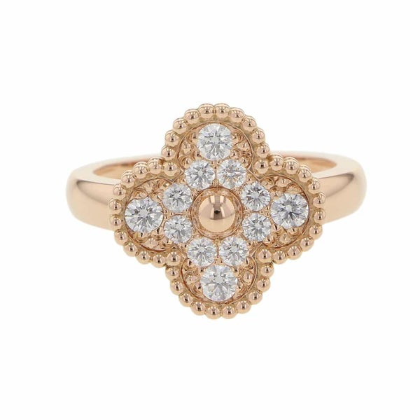 ヴァンクリーフ&アーペル リング ヴィンテージ アルハンブラ リング ダイヤモンド約0.48ct K18PG リングサイズ53 VCARP2R400