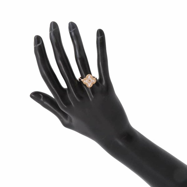 ヴァンクリーフ&アーペル リング ヴィンテージ アルハンブラ リング ダイヤモンド約0.48ct K18PG リングサイズ53 VCARP2R400